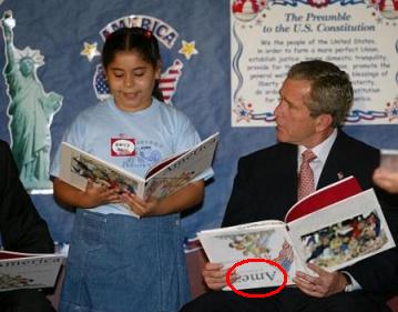 picture of President Bush educating the nation's youth