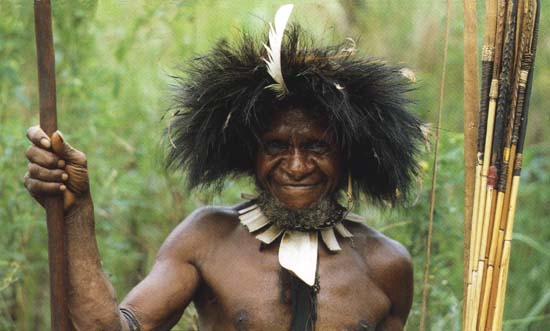 photograph of Dani tribal warrior